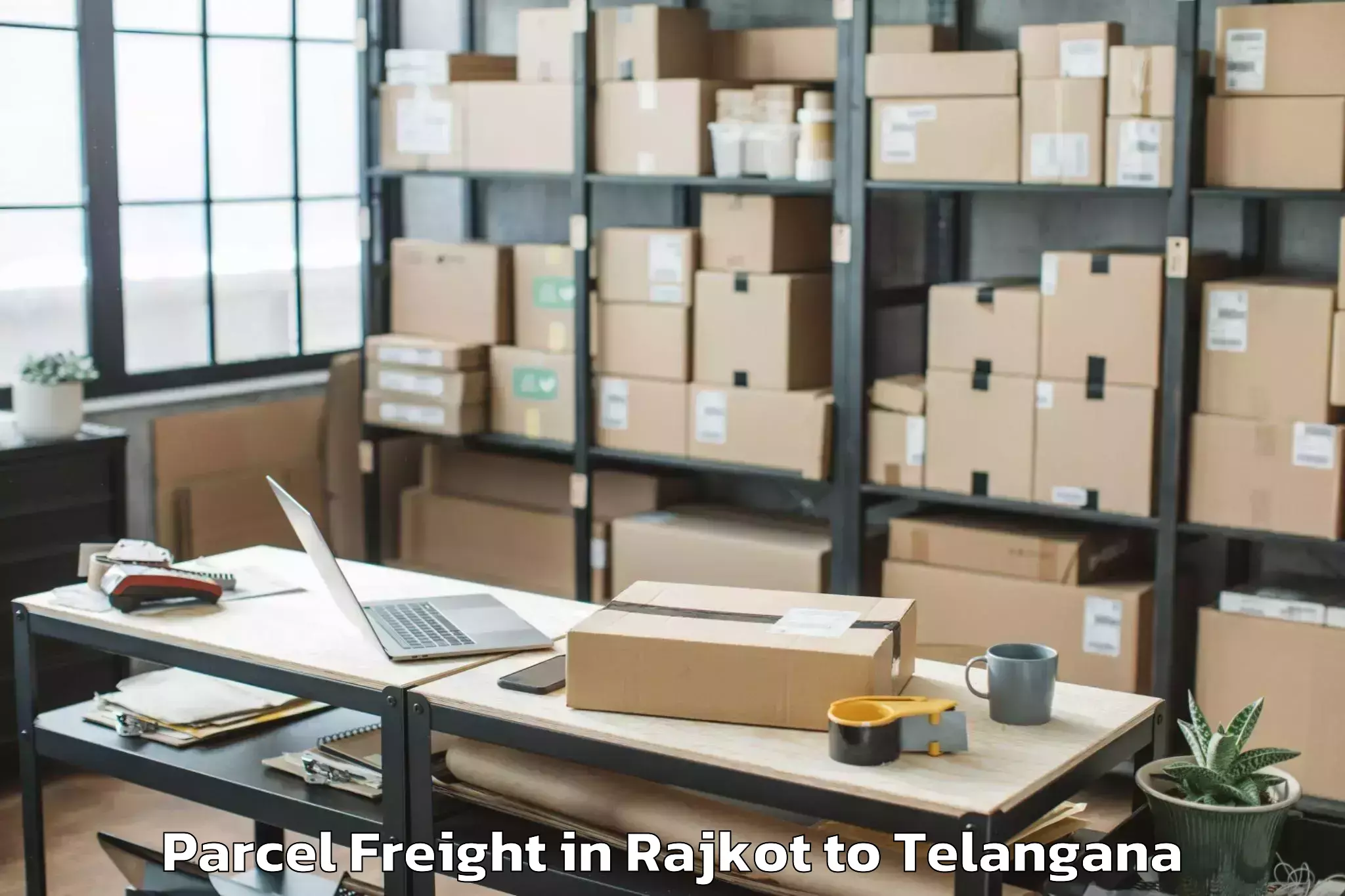 Leading Rajkot to Anumula Parcel Freight Provider